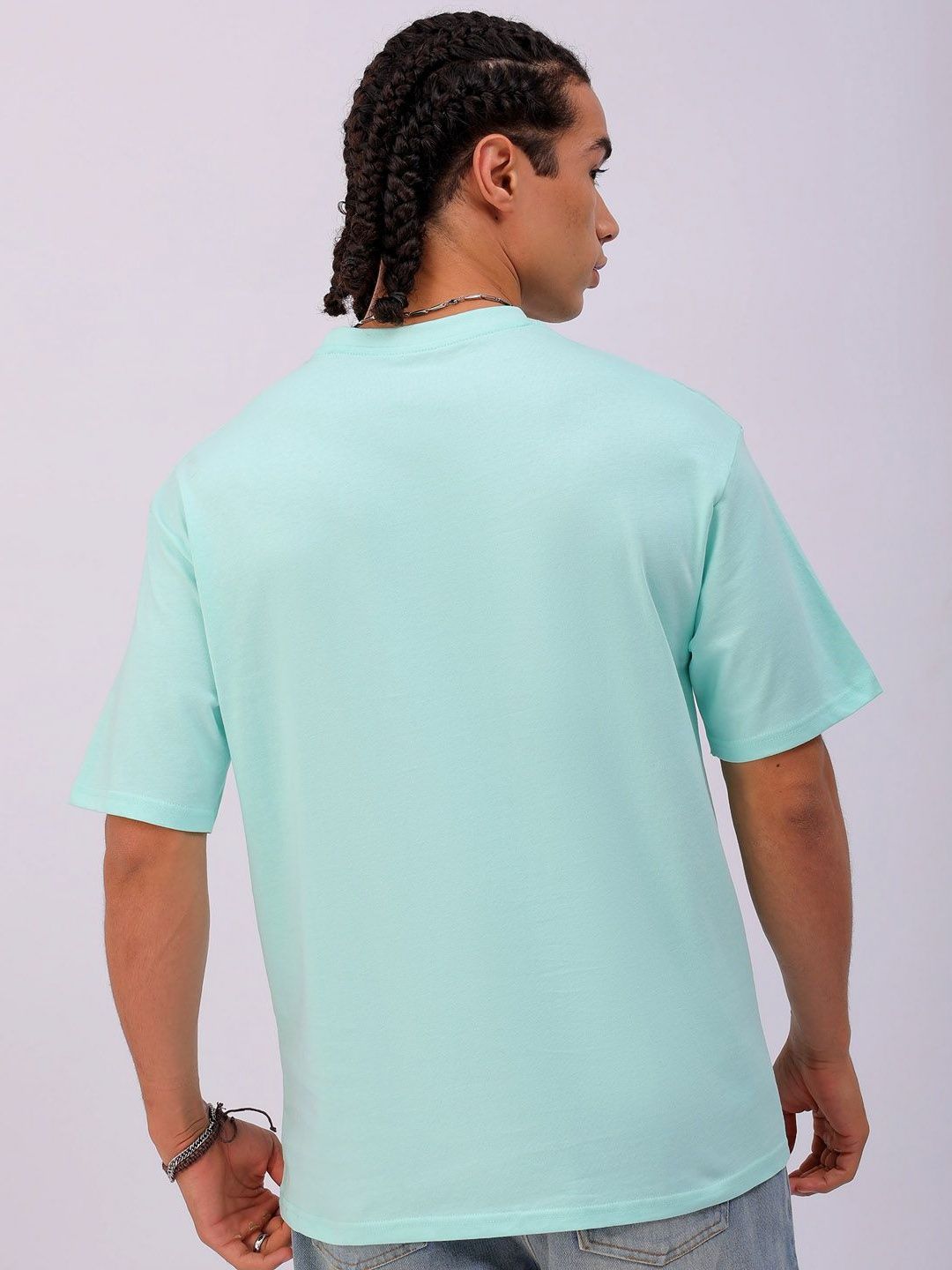 The Indian Garage Co Men Typography Printed Pure Cotton Oversized T-Shirt