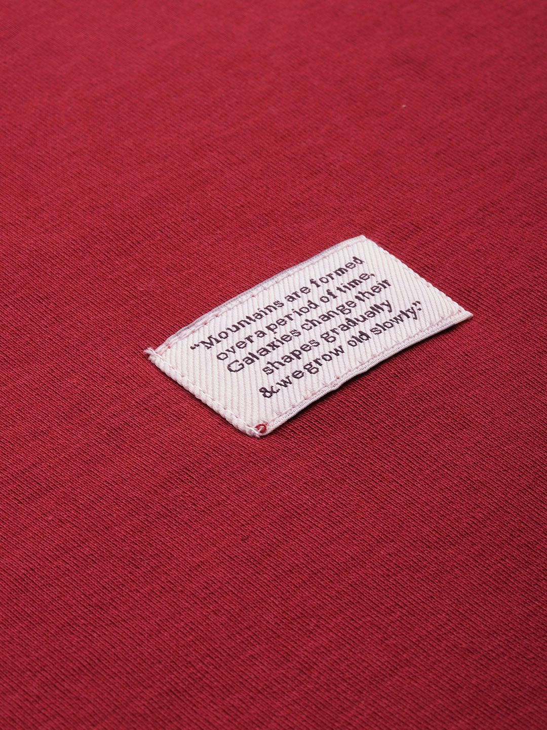 Mr Bowerbird Men Maroon Pure Cotton Philosophy Oversized T-shirt