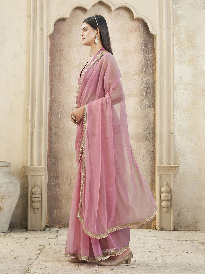 Tikhi Imli  Embellished Border Saree With Blouse Piece