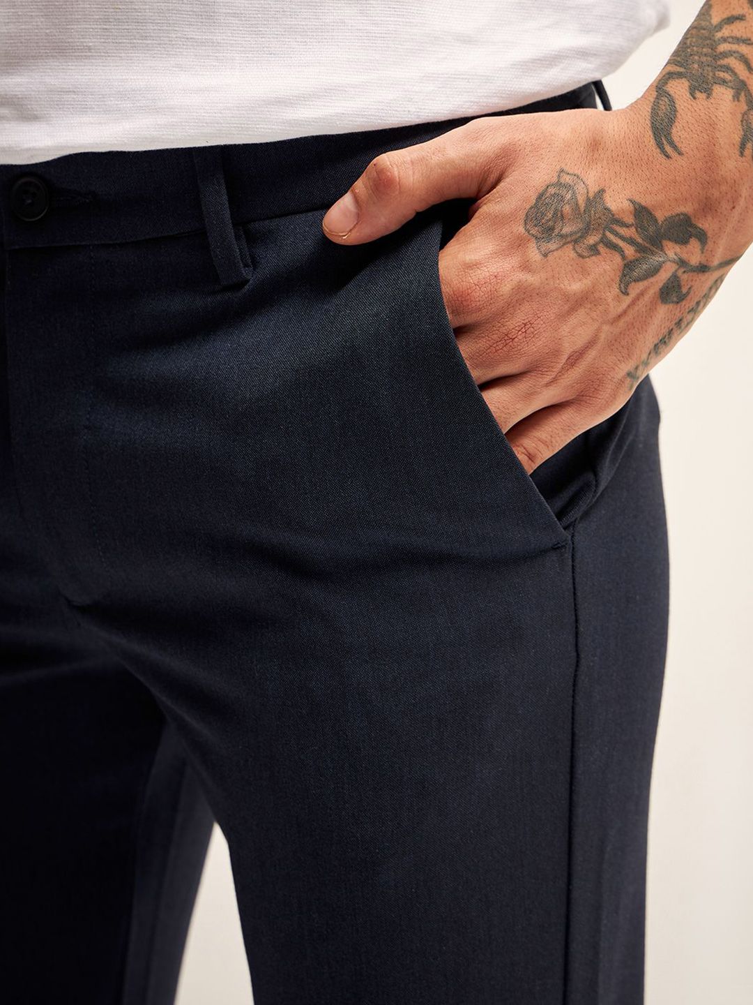 THE BEAR HOUSE Men Slim Fit Chinos Trousers