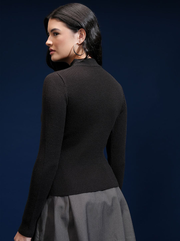 Tokyo Talkies Women Ribbed Pullover