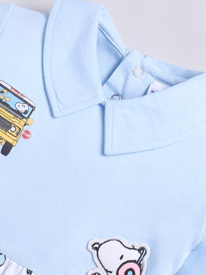 Moms Love Infant Boys Snoopy Print Pure Cotton Party Romper