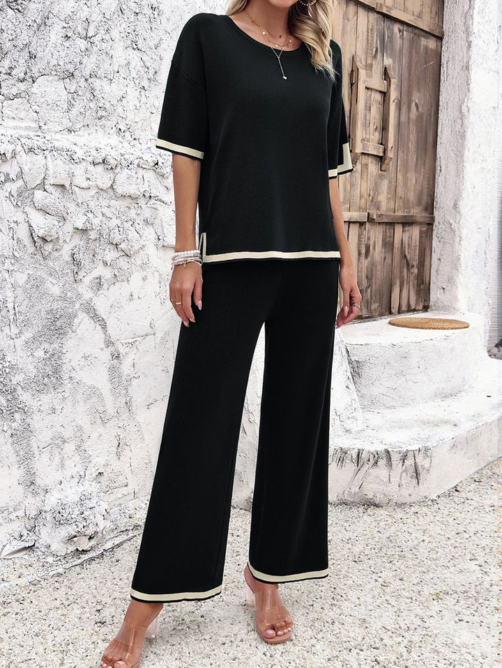 all about you Black T-shirt With Trousers Co-Ords
