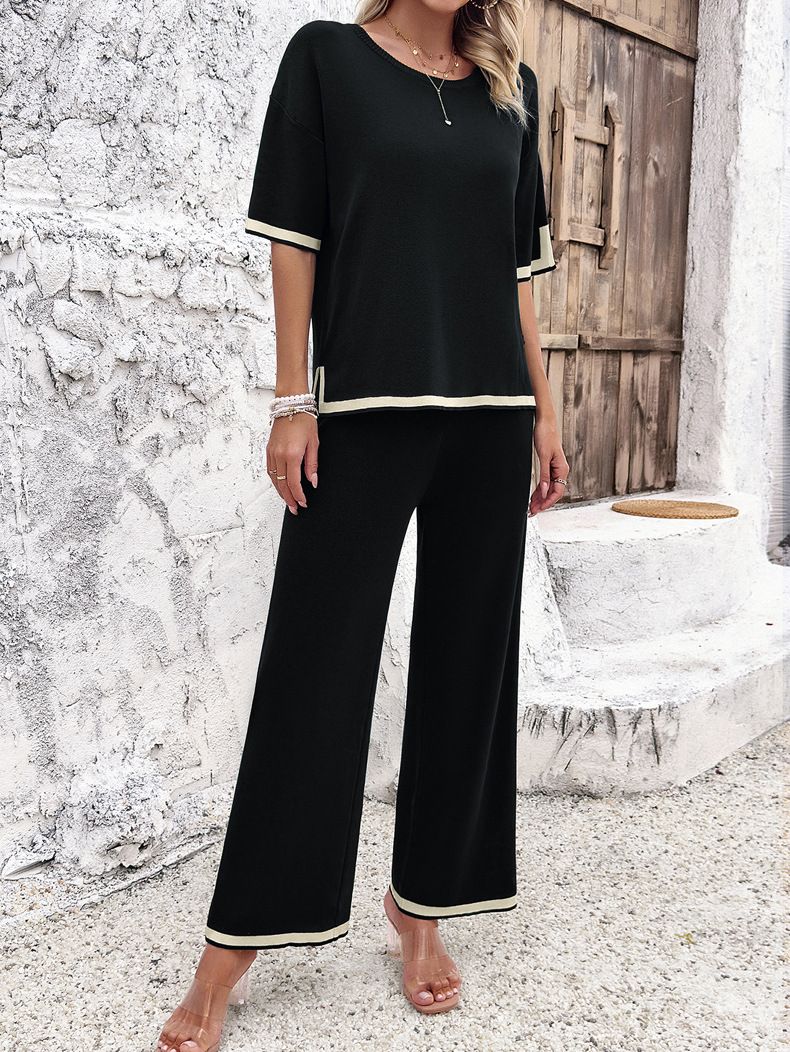 all about you Black T-shirt With Trousers Co-Ords