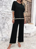 all about you Black T-shirt With Trousers Co-Ords