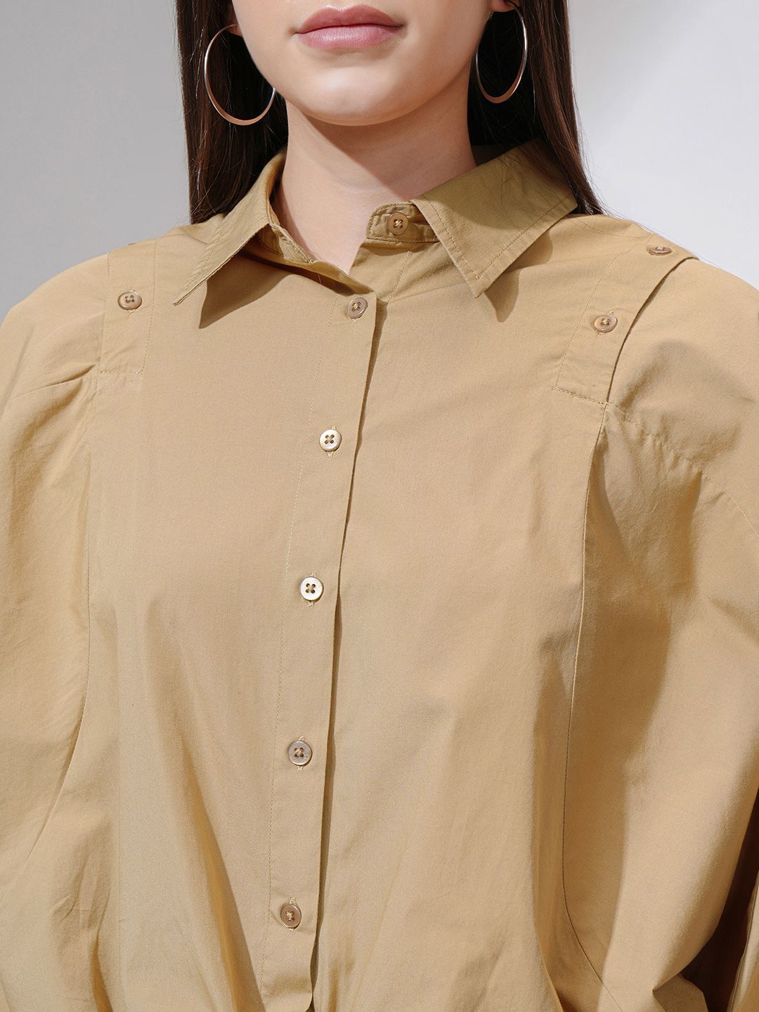 Tokyo Talkies Women Solid Dropshoulder Oversized Fit Shirt