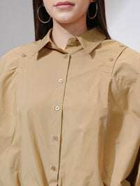 Tokyo Talkies Women Solid Dropshoulder Oversized Fit Shirt