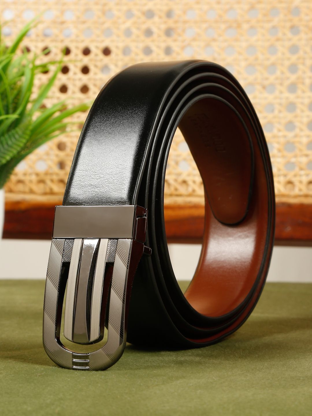 Teakwood Leathers Men Leather Reversible Formal Belt