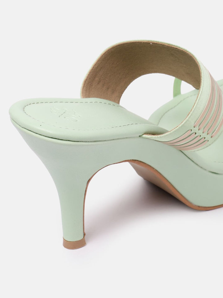 House of Pataudi Open Toe Woven Design Slim Heels