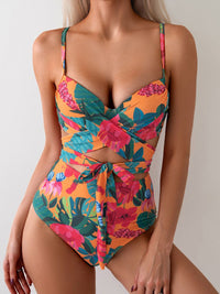 DressBerry Floral Printed Shoulder Straps Swim Set