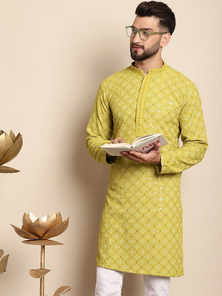 Anouk Ethnic Motifs Embroidered Thread Work Cotton Kurta