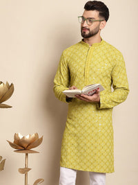 Anouk Ethnic Motifs Embroidered Thread Work Cotton Kurta