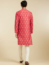 Diwas by Manyavar Geometric Printed Mandarin Collar Straight Kurta