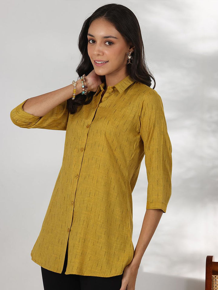 Libas Women Striped Shirt Collar Tunic