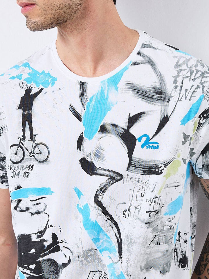 SPYKAR Men Printed Pockets Slim Fit T-shirt