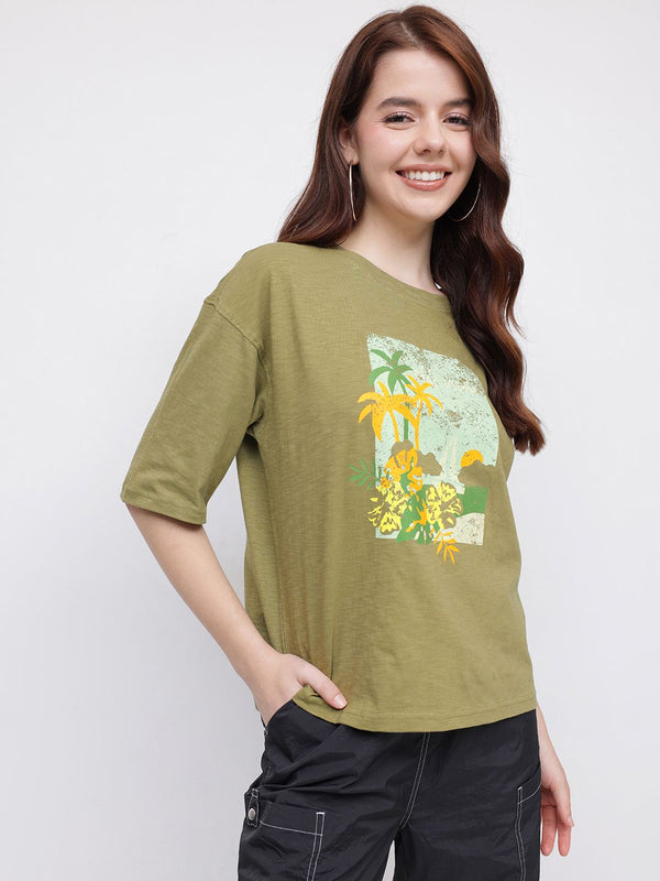 DressBerry Palm Paradise Printed T-shirt