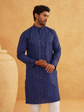 SOJANYA Motif Etnik Bercetak Kolar Jalur Kurta Lurus