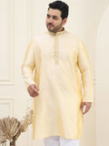 SOJANYA Plus Paisley Woven Design Kolar Mandarin Lengan Panjang Kurta Lurus