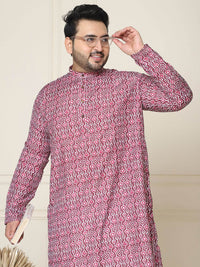 SOJANYA PLUS Ethnic Motifs Band Collar Straight Kurta With Pyjamas