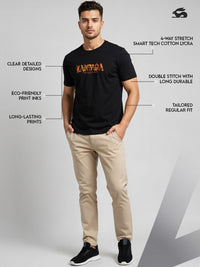 ADRO Men Cotton Printed Regular Fit T-shirt