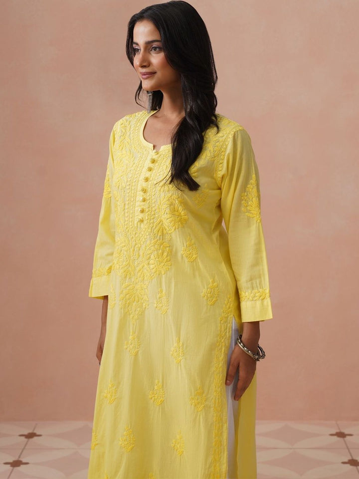 House of Chikankari Women Ethnic Motifs Embroidered Thread Work Kurta