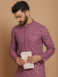 Motif Etnik Anouk Bersulam Kurta Lurus Kapas Tulen Dengan Churidar