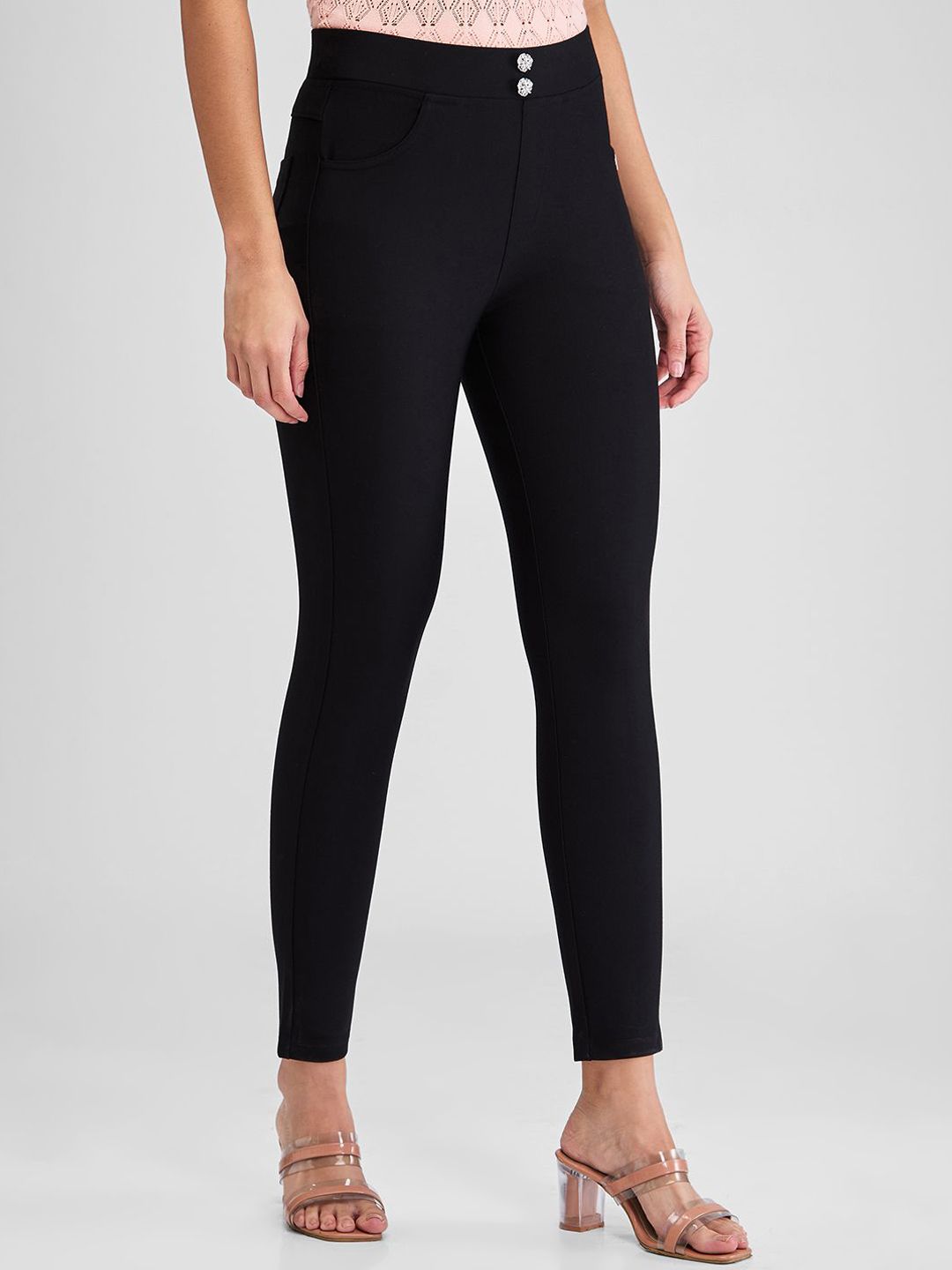 Spykar Women Skinny Fit High Rise Trousers