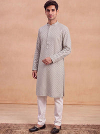 House of Chikankari Men Geometric Printed Kurta