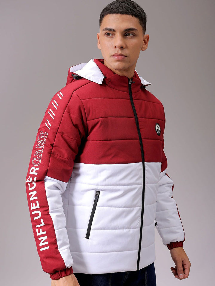 The Indian Garage Co Men Hooded Colourblocked Casual Puffer Jacket