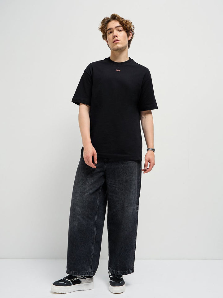 THE BEAR HOUSE Graphic Printed Drop Shoulder Sleeves Cotton Oversized T-shirt