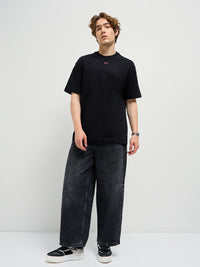 THE BEAR HOUSE Graphic Printed Drop Shoulder Sleeves Cotton Oversized T-shirt