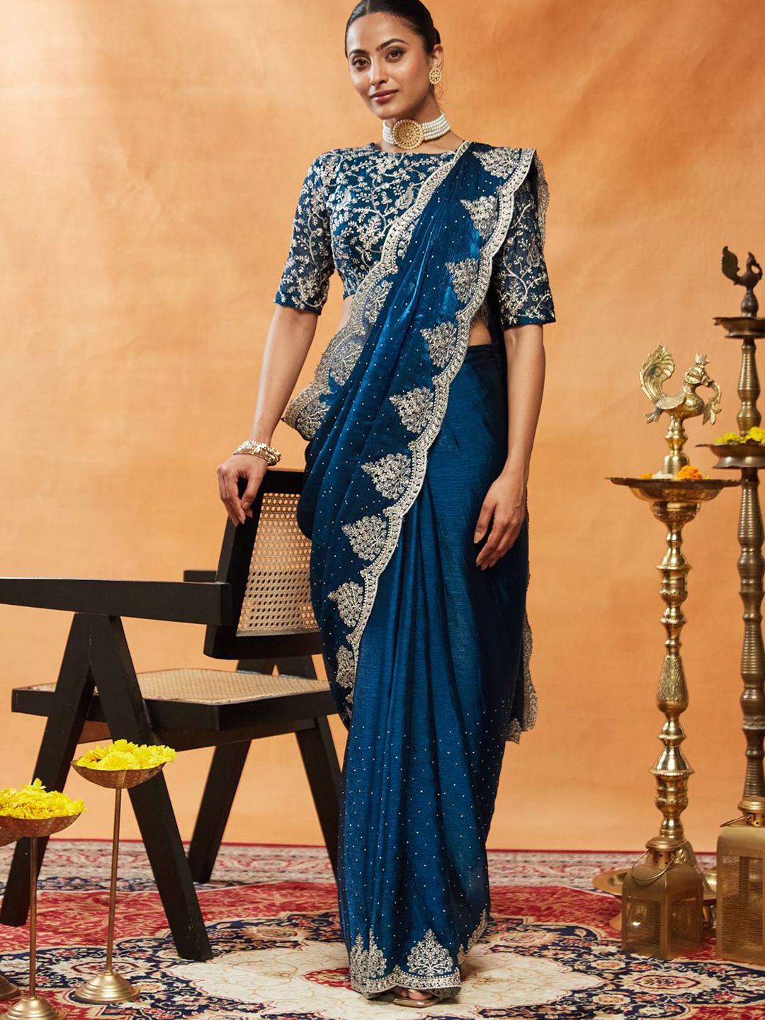 Saree Bersulam Berhias kasee