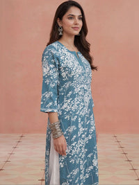 Rumah Wanita Chikankari Kurta Chikankari Sulaman Bunga