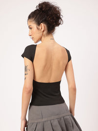 DressBerry 90s Babe Backless Fitted Top