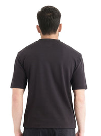 RARE RABBIT Men Solid Round Neck Cotton Oversized T-shirt