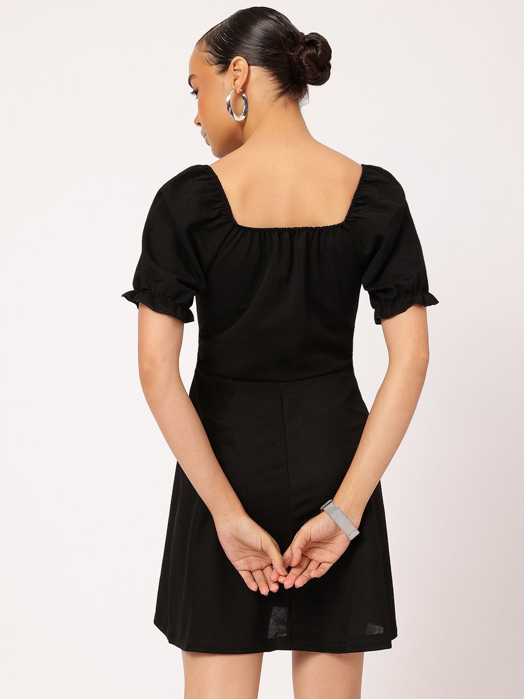 DressBerry Puff Sleeve Fit & Flare Dress