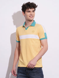 Being Human Men Colourblocked Polo Collar Cotton T-shirt