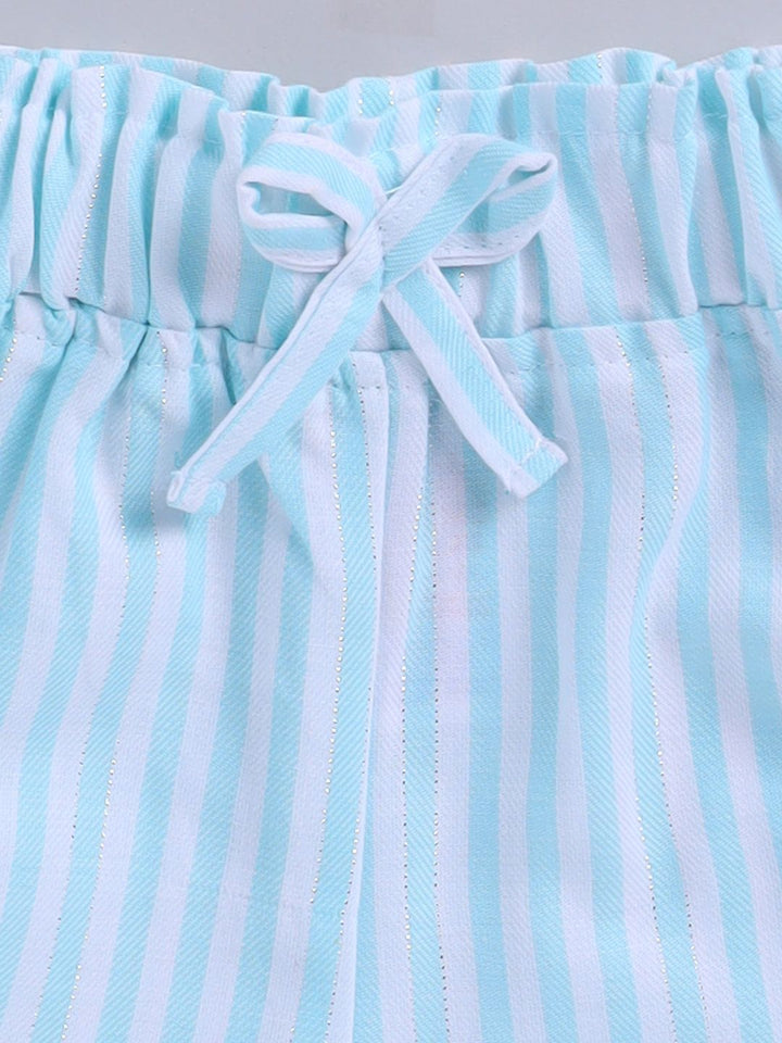 Moms Love Infant Girls Cotton Striped Top with Shorts