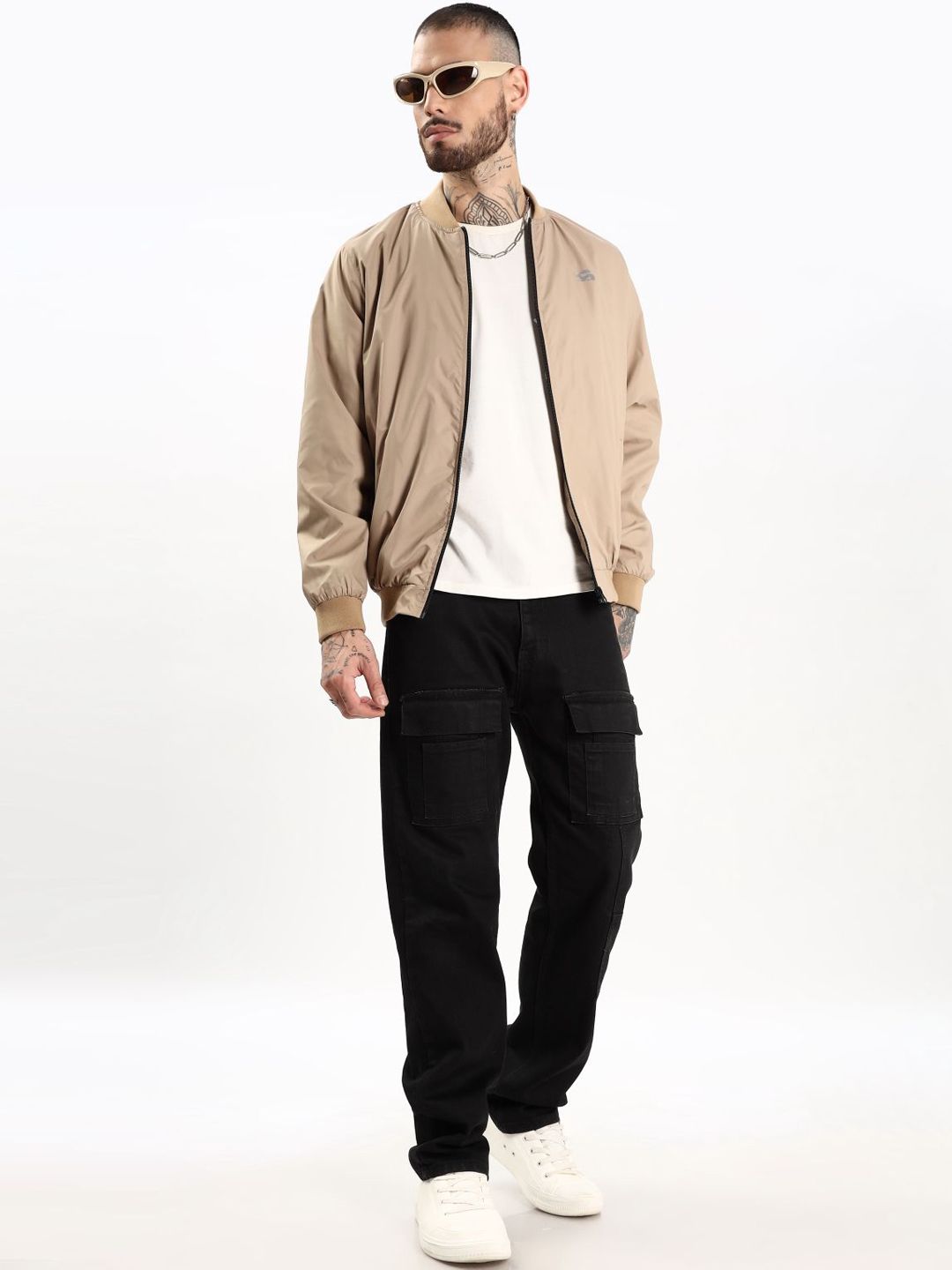 ADRO Men Colourblocked Windcheater Bomber Jacket
