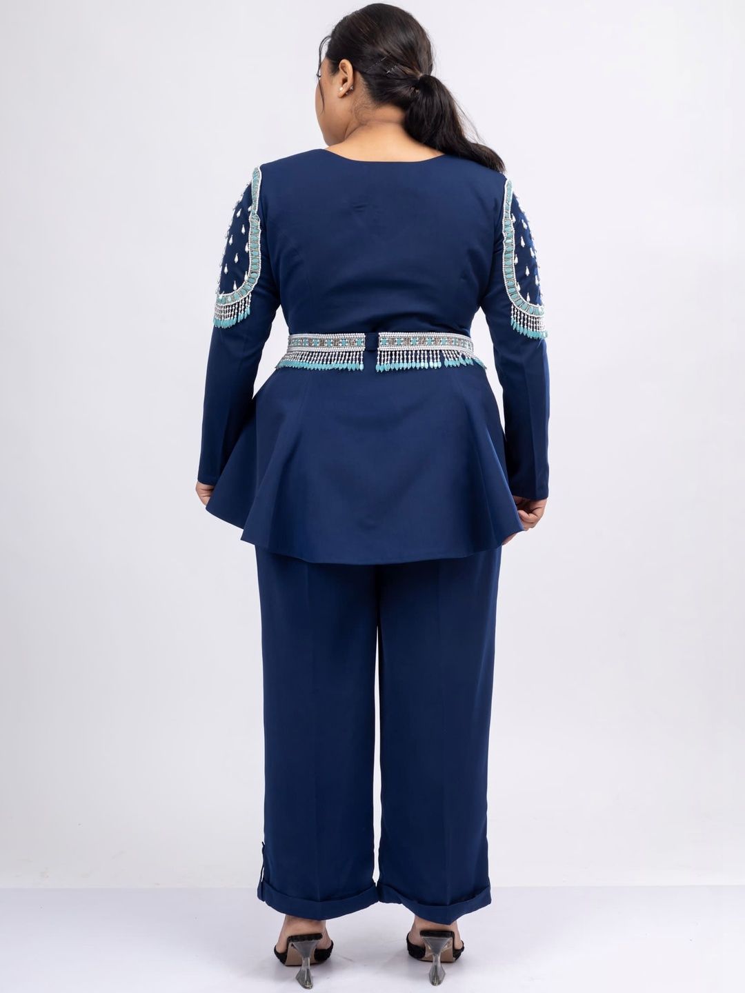 Mamicha Embellished V-Neck Tunic & Trousers Co-Ords