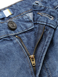 Bene Kleed Men Baggy Fit Paint Splatter Distressed Denim Shorts