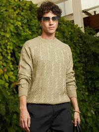Campus Sutra Men Round Neck Pullover Sweaters