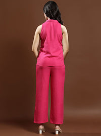 Athena Floral Patchwork Linen Shirt & Trousers