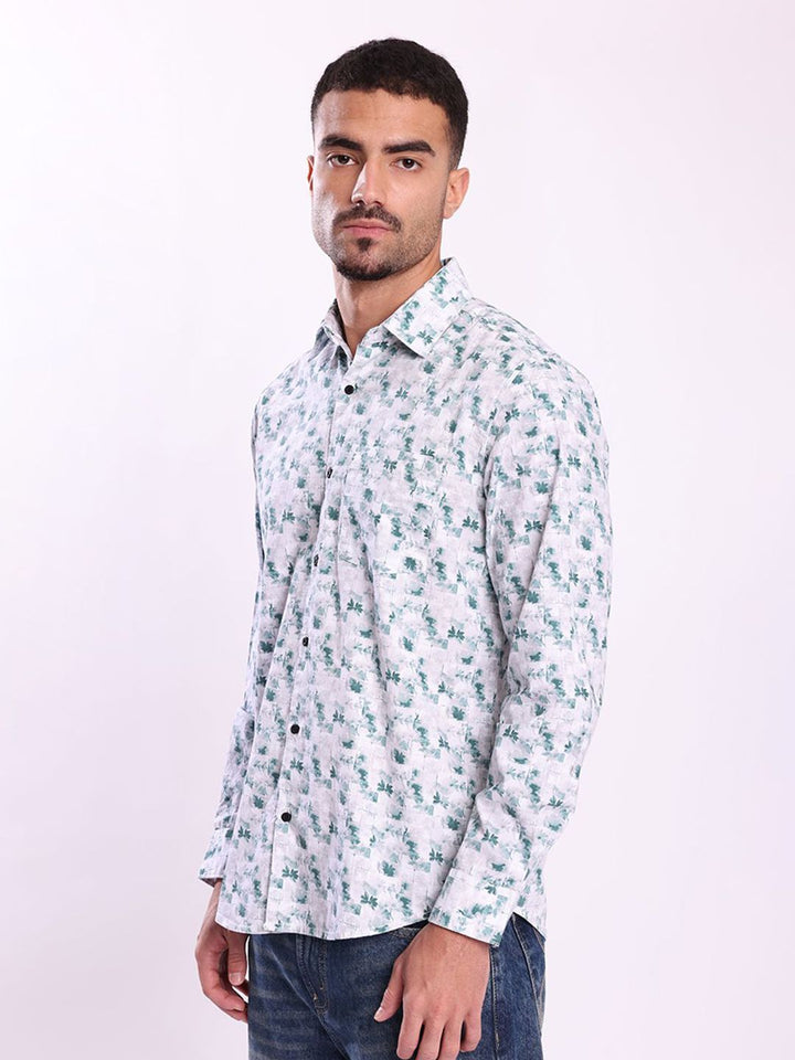 Bene Kleed Floral Printed Spread Collar Cotton Regular Fit Casual Shirt