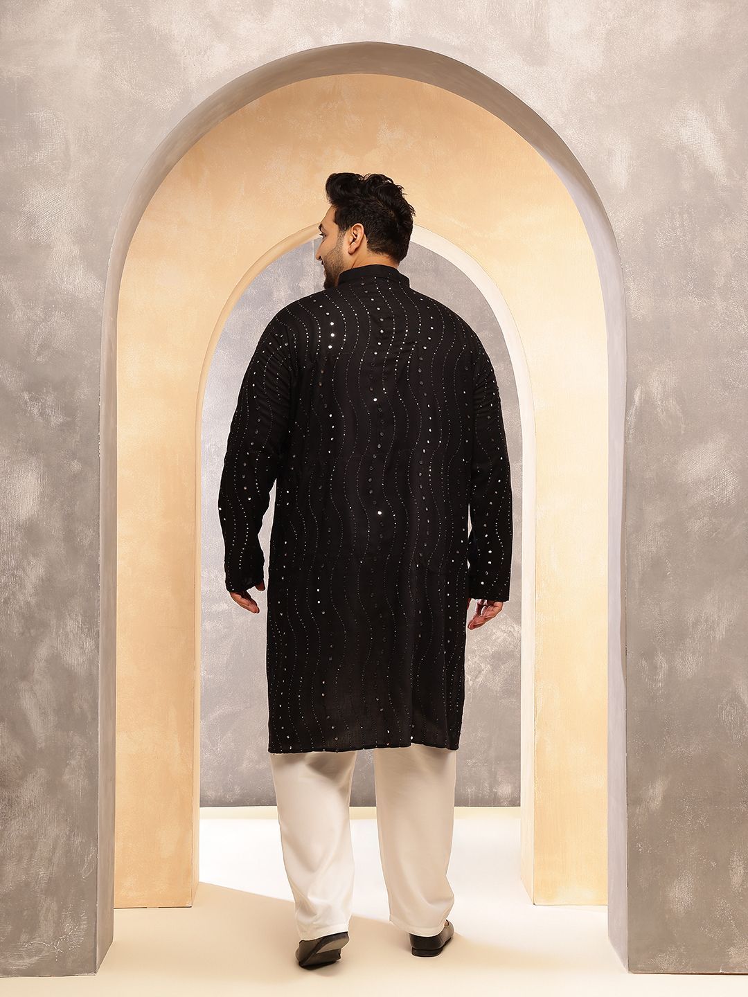 SOJANYA PLUS Lelaki Plus Size Sulam Kurta
