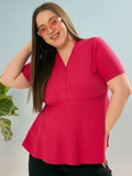 SASSAFRAS Curve Women V-Neck Plus Size Empire Top