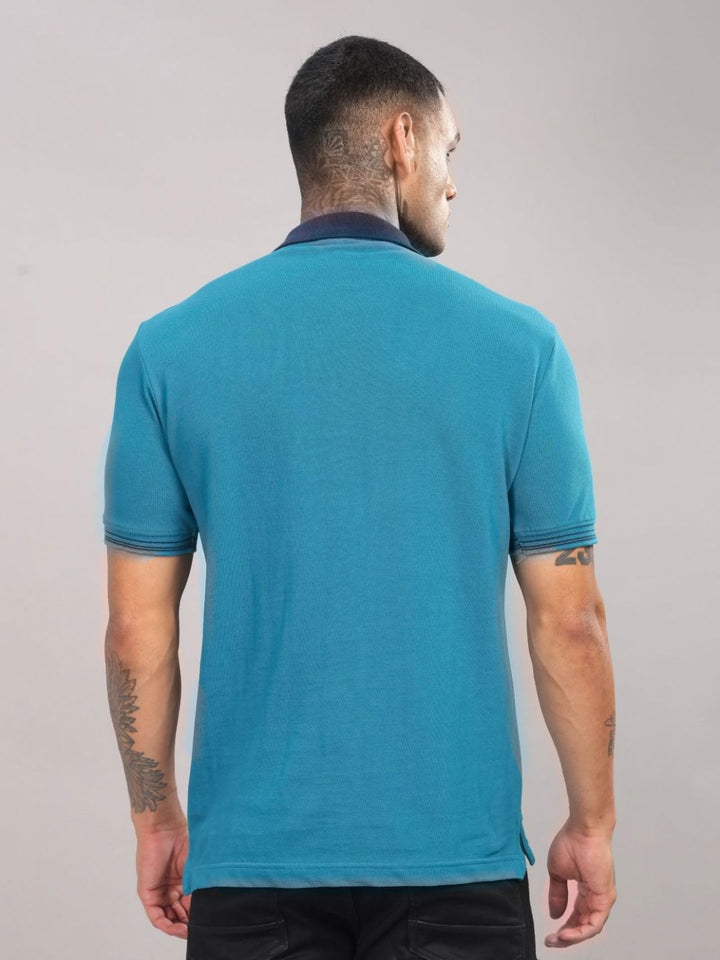 ADRO Men Solid Polo Collar Cotton T-shirt