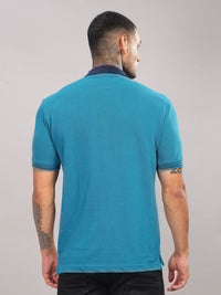 ADRO Men Solid Polo Collar Cotton T-shirt