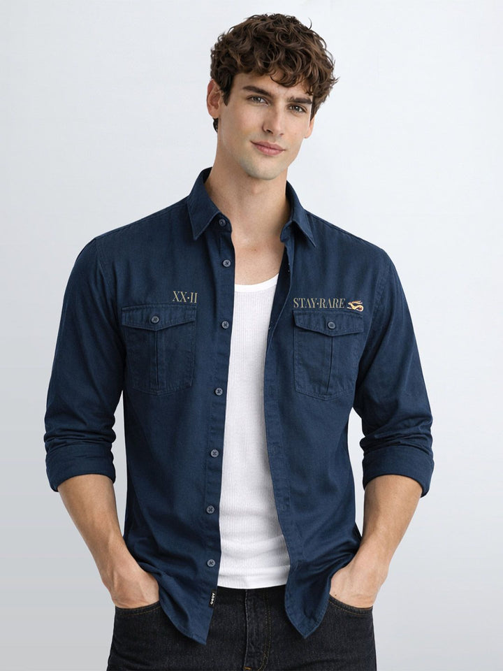 ADRO Men Standard Printed Cargo Cotton Shirts in Regular Fit