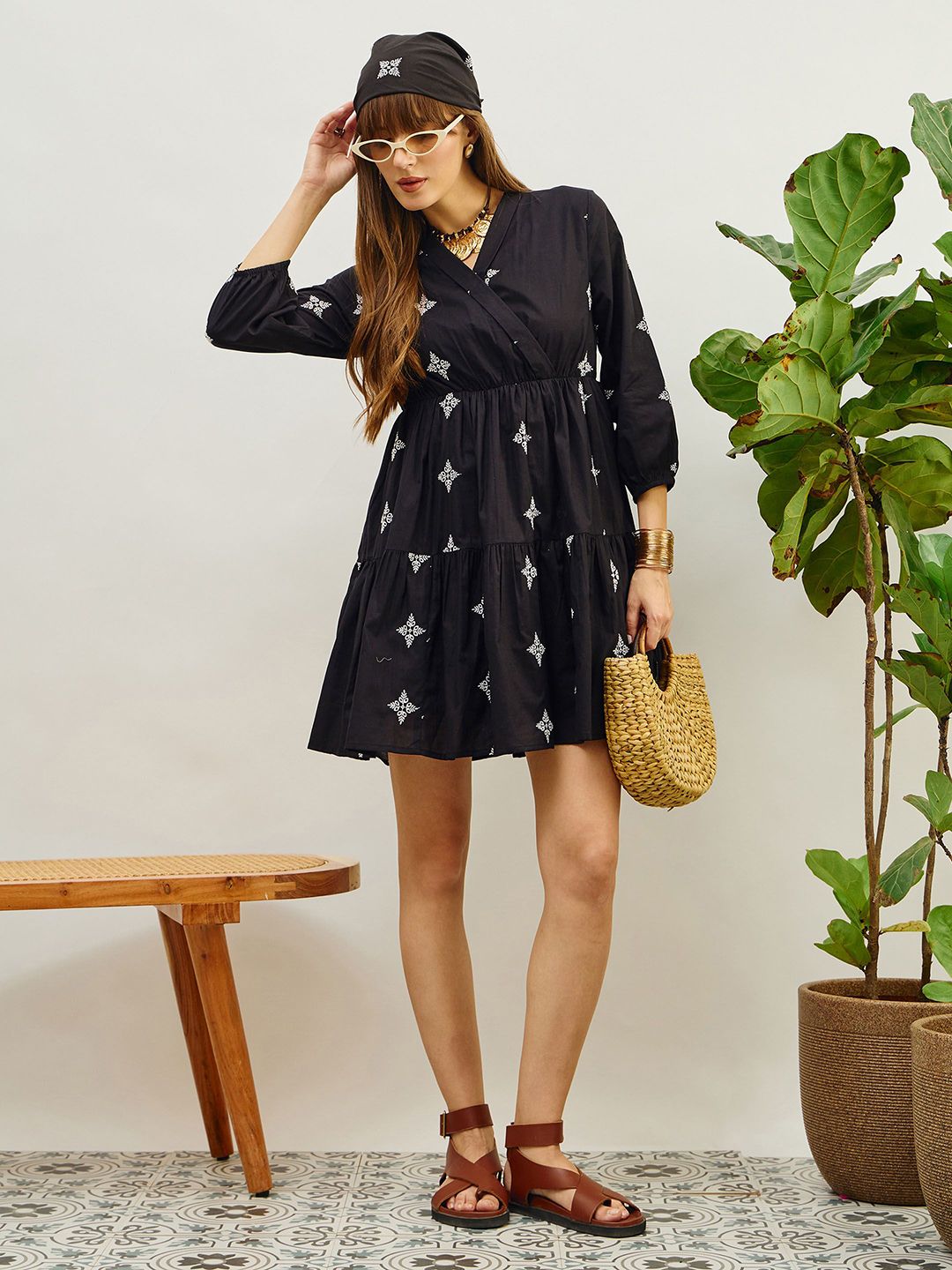 Pink Paprika by SASSAFRAS Floral Printed Fit & Flare Dress
